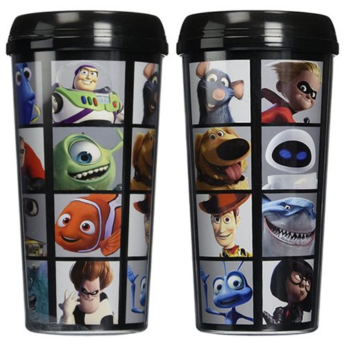 Pixar Faces Grid 16 oz. Plastic Travel Mug